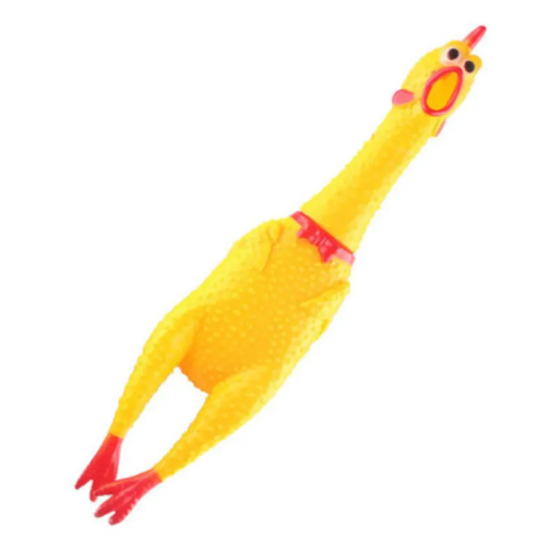 Желтый резиновый скрип курица писк собака игрушка укус безопасный забавная игрушка для домашних животных@ 03