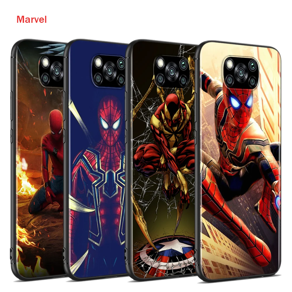 Мягкий чехол для телефона с железным пауком Мстители Xiaomi Poco X3 NFC M2 X2 F2 F3 C3 M3 F1 Pro Mi Play