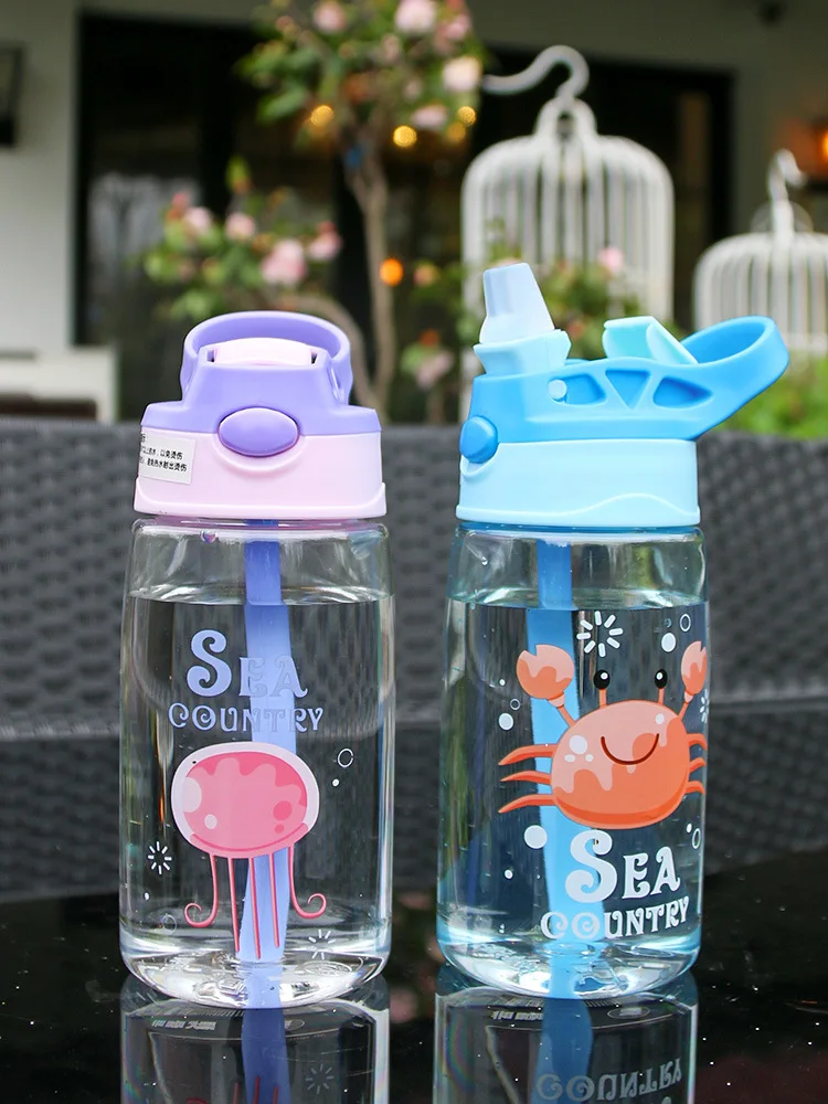 Kids Water Sippy Cup Creative Cartoon Baby Feeding Cups with Straws Leakproof Water Bottles Outdoor Portable Children's Cups