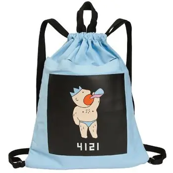 

TANTO Original creative designed backpacks King series canvas print bouquet pocket drawstring backpack 14 "computer accessible