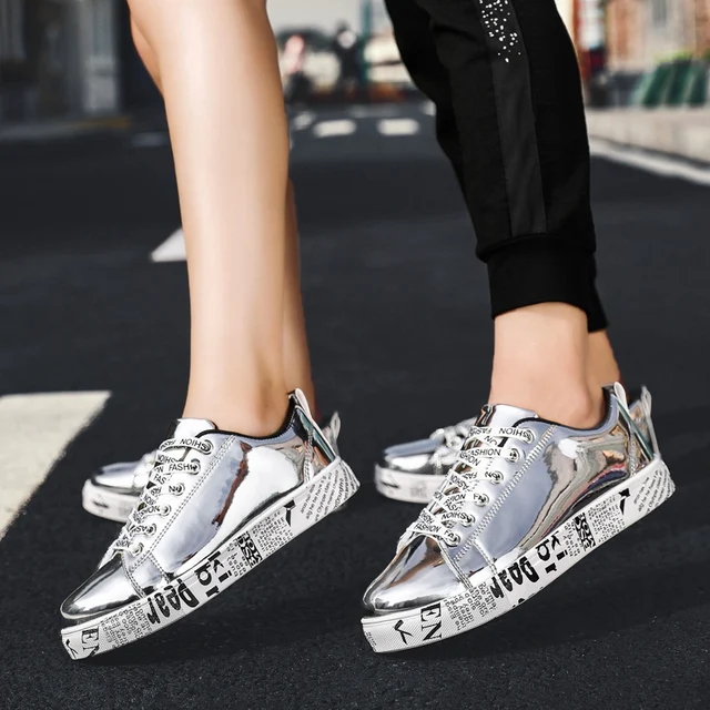 Kliss Unisex Gold Silver Fashion Shoes - Image 5