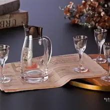 Хрустальный винный набор, диспенсер для вина, белое вино, бокал для вина, графин, 7 шт., белый бокал для вина, Богемия из 4 шт