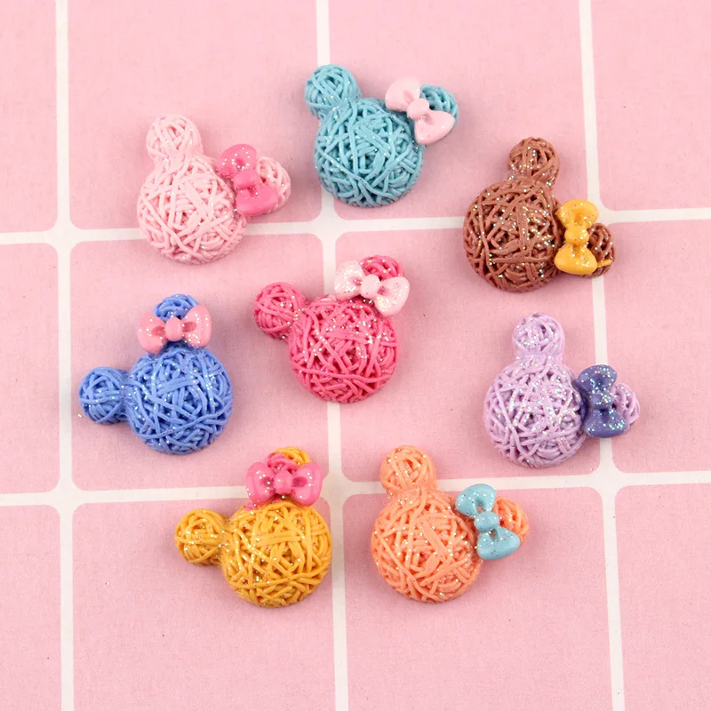 

DECOCASE 30pcs Cut Cartoon Mouse Slime Charms Beads Headwear Flatback Crafts Ornaments Decoration Phone Case DIY Accessories