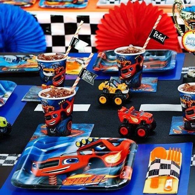 Em promoção! Carro De Corrida Decorações Do Partido Blaze Monstro Máquinas  De Número De Balões De Festa De Aniversário De Meninos Favores Bandeiras Do  Chuveiro De Bebê Suprimentos