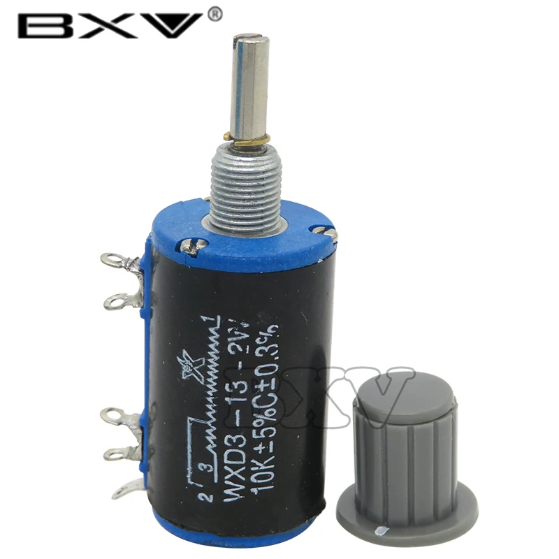 ( 1PCS WXD3-13 2W Potentiometer + 1PCS Grey Knob )100 200 220 1K 2.2K 3.3K 4.7K 5.6K 6.8K 10K 22K 33K 47K 100K Ohm WXD3-13-2W