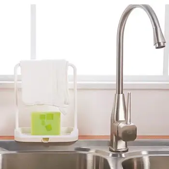 

Towel Rack Stand Plastic Removable Hanging Holder Washing Cloth Sponge Draining Organizer Shelf