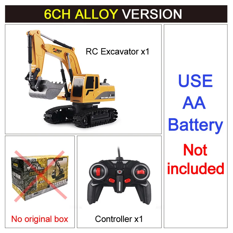 2.4Ghz 1:24 RC Excavator Toy 6 Channel RC Engineering Car Alloy And Plastic Excavator 6CH And 5CH RTR For Kids Christmas Gift 14
