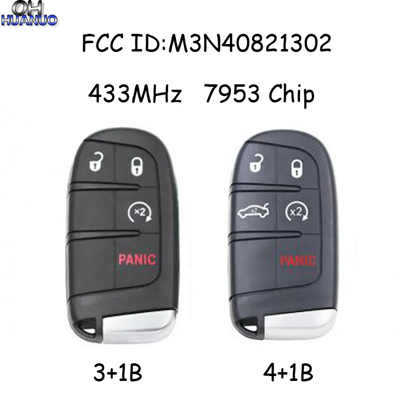3+ 1/4+ 1 кнопки дистанционный смарт ключ-брелок 433 МГц для Fiat 500 500L 500X для Jeep Compass Renegade M3N-40821302