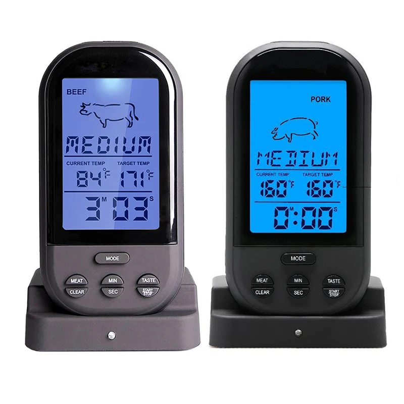 

Digital Wireless Oven Thermometer Meat BBQ Grilling Food Probe Kitchen Thermometer Cooking Tools With Timer Alarm