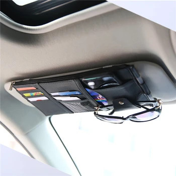 

2020 Car Sun Visor Storage Bag Multifunctional Auto Interior Accessories Storage Pocket Organizer for Glasses Card Key Wallet
