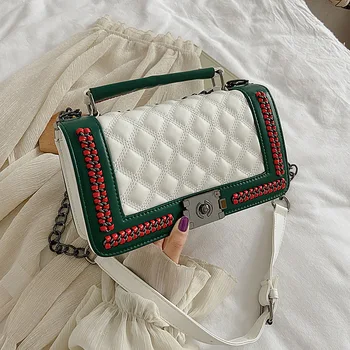 

New Luxury Design Chain Diamond Lattice Flap Crossbody Messenger Bags For Women Shoulder Bag Handbags Purses Female Travel