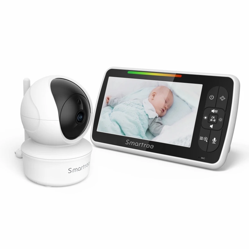 5inch Lullabies Mboss Video Baby Monitor with Remote Pan-Tilt-Zoom Camera and Audio.Two Way Talk VOX Mode continuous recording security camera