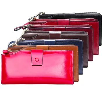 

100% Genuine Leather woman Long Wallet Coin Purse Multi Card Holder Rfid Walet for Women PORTFOLIO Portomonee Male phone vallet