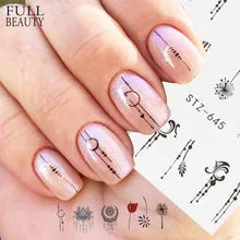 1 pièces ongle transfert d'eau autocollant linéaire fleur motif Nail Art décorations curseur pour ongles manucure filigrane feuilles CHSTZ645(China)