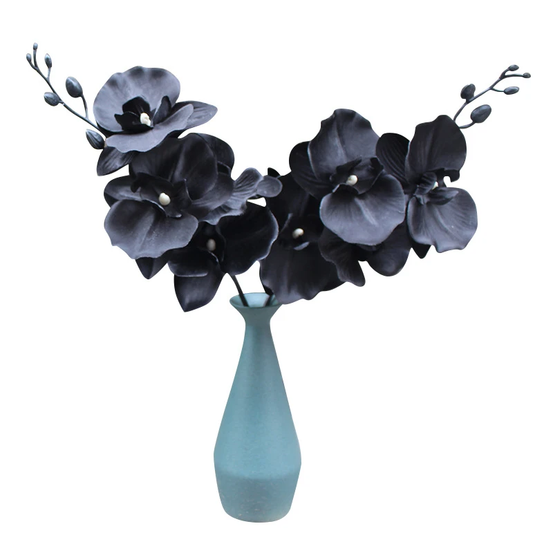 38cm flor artificial de orquídea preta com borboleta phalaenopsis para  casamento, natal, decoração para casa|Plantas artificiais| - AliExpress