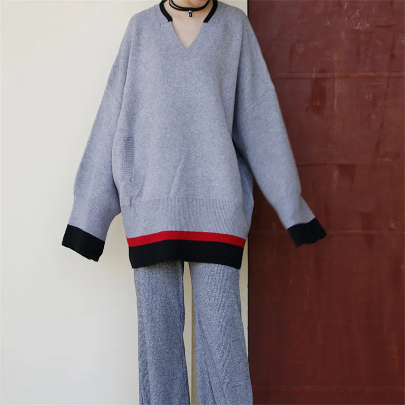 Свободный Свитер оверсайз, женский осенне-зимний стиль, длинные вязаные пуловеры, корейский джемпер большого размера, шикарный свитер для девочек