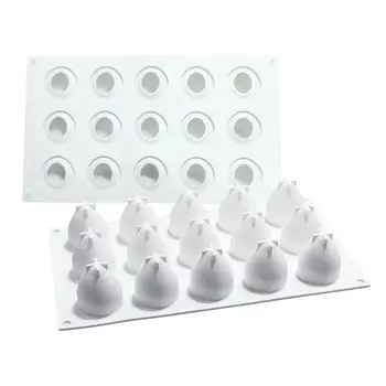 

15-Cavity 3D Strawberry Silicone Chocolate Baking Molds Square Mold Mousse Cake Dessert Nonstick Stain Bakeware Kitchen