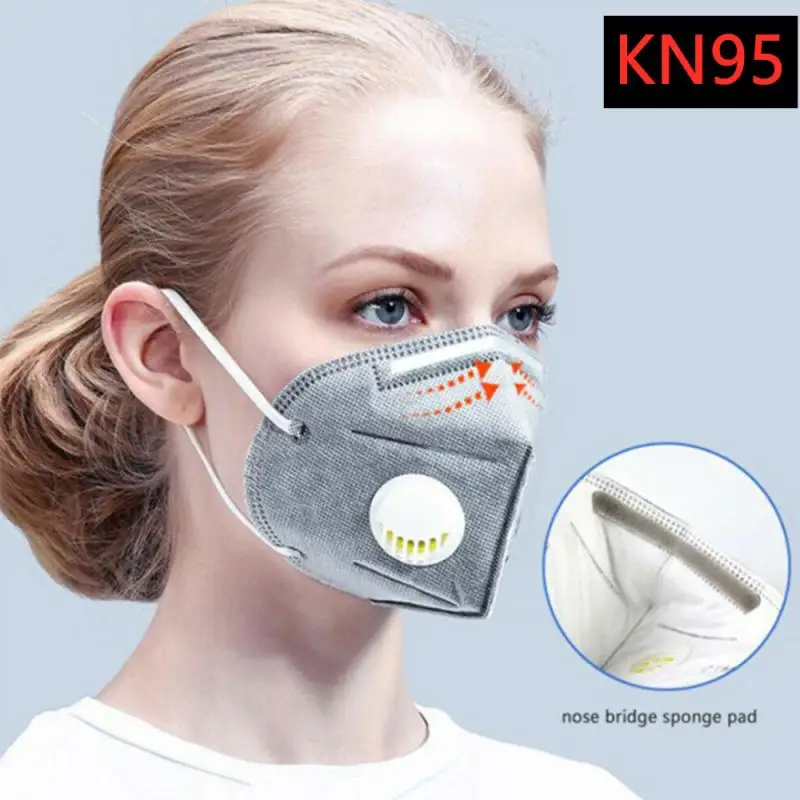 

KN95 Mask Adult Cotton With Valve Reusable Dustproof Face Mask PM 2.5 N95 Respirator Mask Mouth As KF94 Pff3 Fast Delivery TSLM1