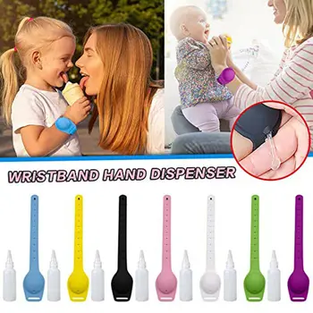 

Hand Cleaning Gel Refillable Wristband Dispenser 12-13ml Wearable Squeezes Soap
