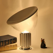 Lampe de chevet en verre et métal, Radar moderne et minimaliste, rond réglable, noir argenté, éclairage de chevet pour hall d'hôtel
