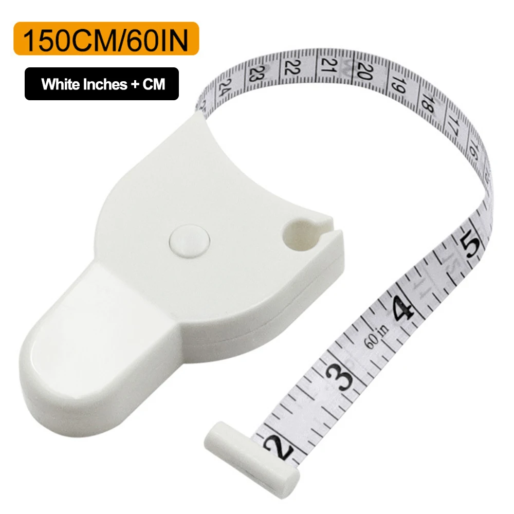 Self-tightening Measure Tape CM Inches for Body Waist Keep Fit Measurement Tools 150cm/60 Inch Automatic Telescopic Circle Ruler inside caliper Measurement & Analysis Tools