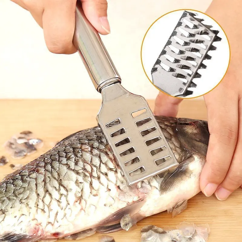 

Fish Scale Brush Scraper Fish Cleaning Tool Scraping Scales Graters Fast Remove Peeler Scraper Tackle Fishing Kitchen Stuff