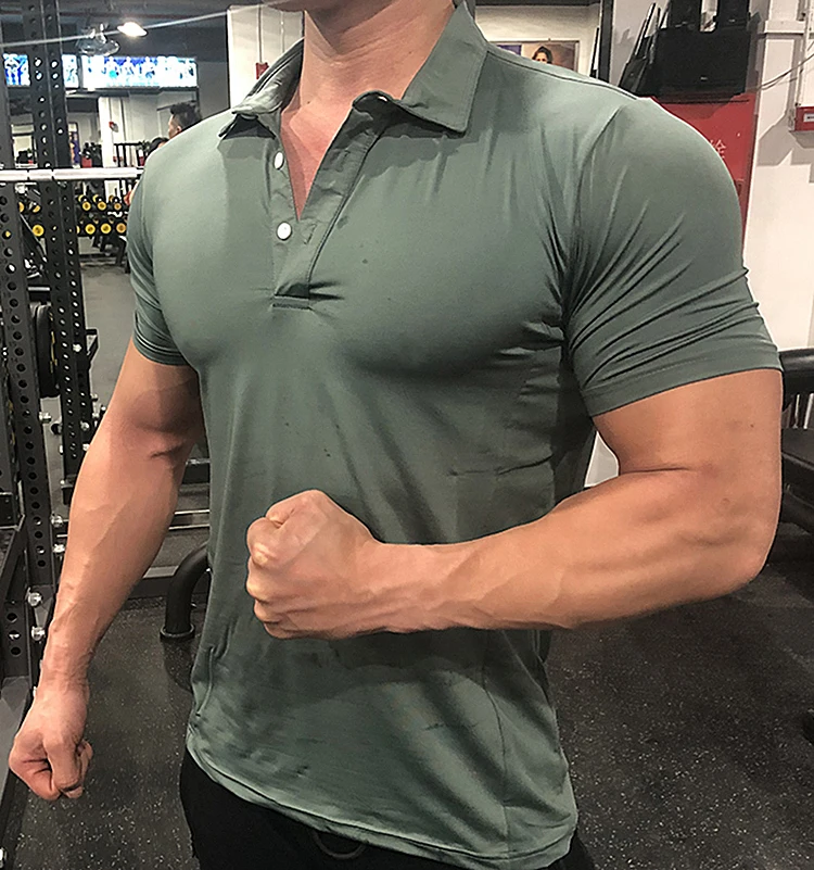 Summer Men Polo T-shirt Gym Running Training Fitness Bodybuilding Casual Sport Top Quality Cotton Short Sleeve Male Tops Tees short sleeve t shirt,sport t shirt,running t shirt,running t shirts,fitness clothes,men t shirts