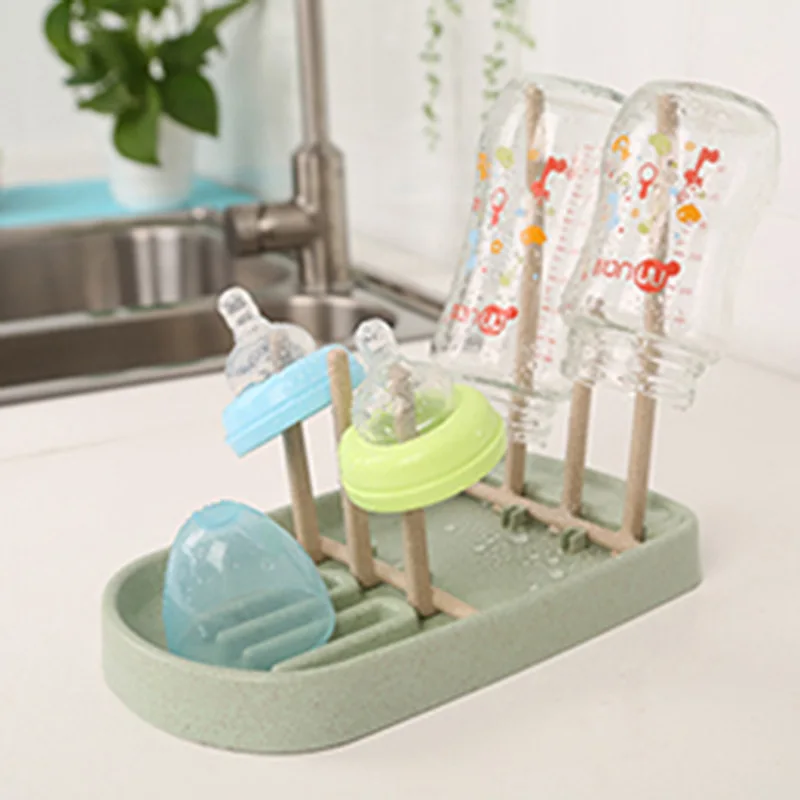 

Wheat Straw Natural Cup Holder Bottle Drying Rack Dustproof Drying Rack Water Draining Storage Feeding Bottle Cup Drain Maker