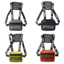 Для мужчин с нагрудником в стиле «хип-хоп» Функция нагрудная сумка Регулируемая сумка через плечо одежда для пребывания на открытом воздухе с карманами