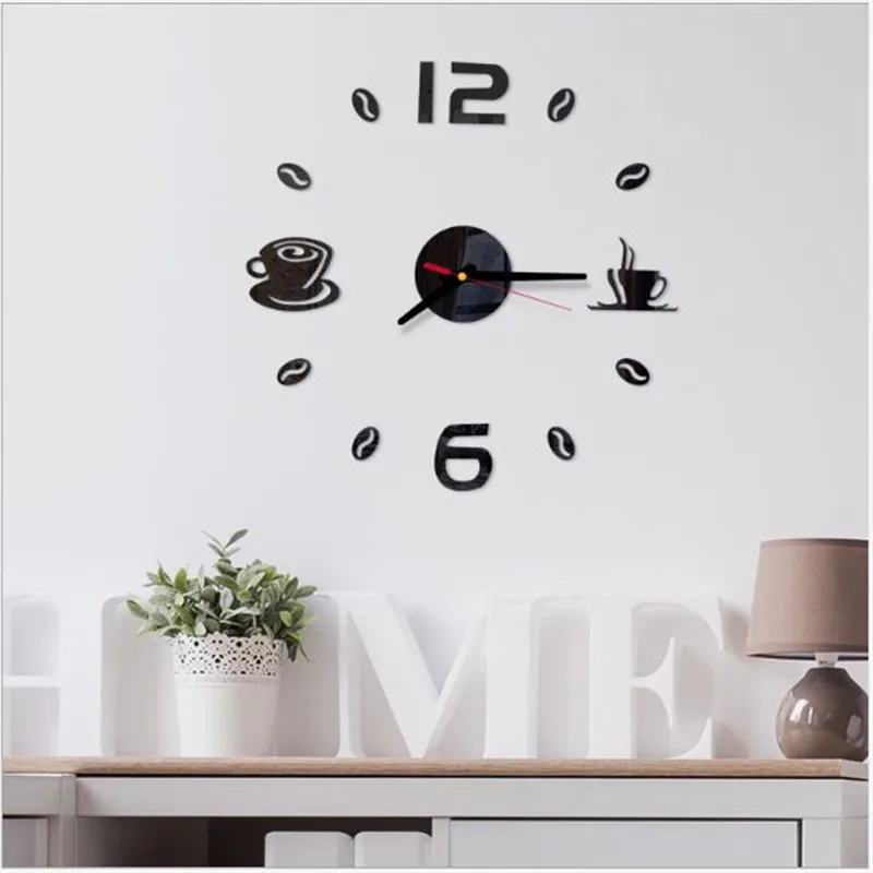 DIY ограничено по времени кофе настоящие кварцевые настенные часы современный дизайн большие horloge цифровые часы настенные часы для гостиной спальни