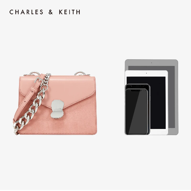 Charles & Keith Women's Front Flap Crossbody Bag