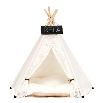 

Pet Tent Washable Removable Canvas Lace Sleeping Nest Puppy Cage for Chihuahua Dogs Nest Products Cat Mat