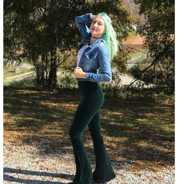 Women Pants Y2k Velvet Flares High 