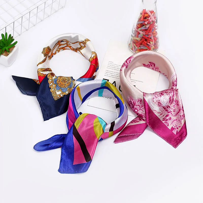 

50*50cmFashion Women Square Head Scarf Wraps Scarves Ladies Printed Kerchief Neck Beautiful Scarf Shawl Comfortable