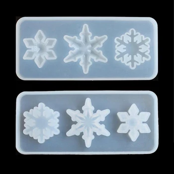 

Crystal Snowflake Silicone Mold Snowflake DIY Craft Ornament Making Clay Plaster Cement Mould Tool For Christmas Decor