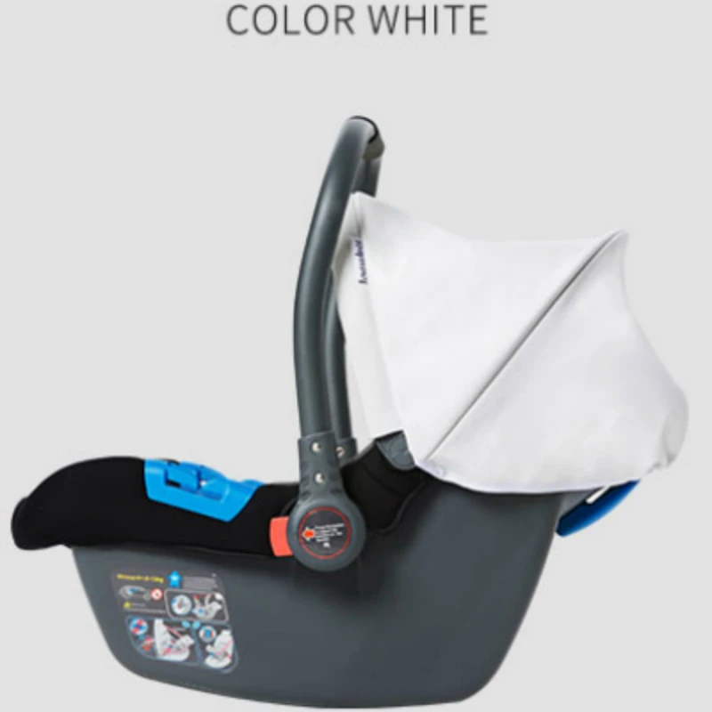White Car Seat Детское автокресло и коляска могут сидеть и лежать на двустороннем детском светильник складной высокий пейзаж амортизация BB тележка - Цвет: White Car Seat