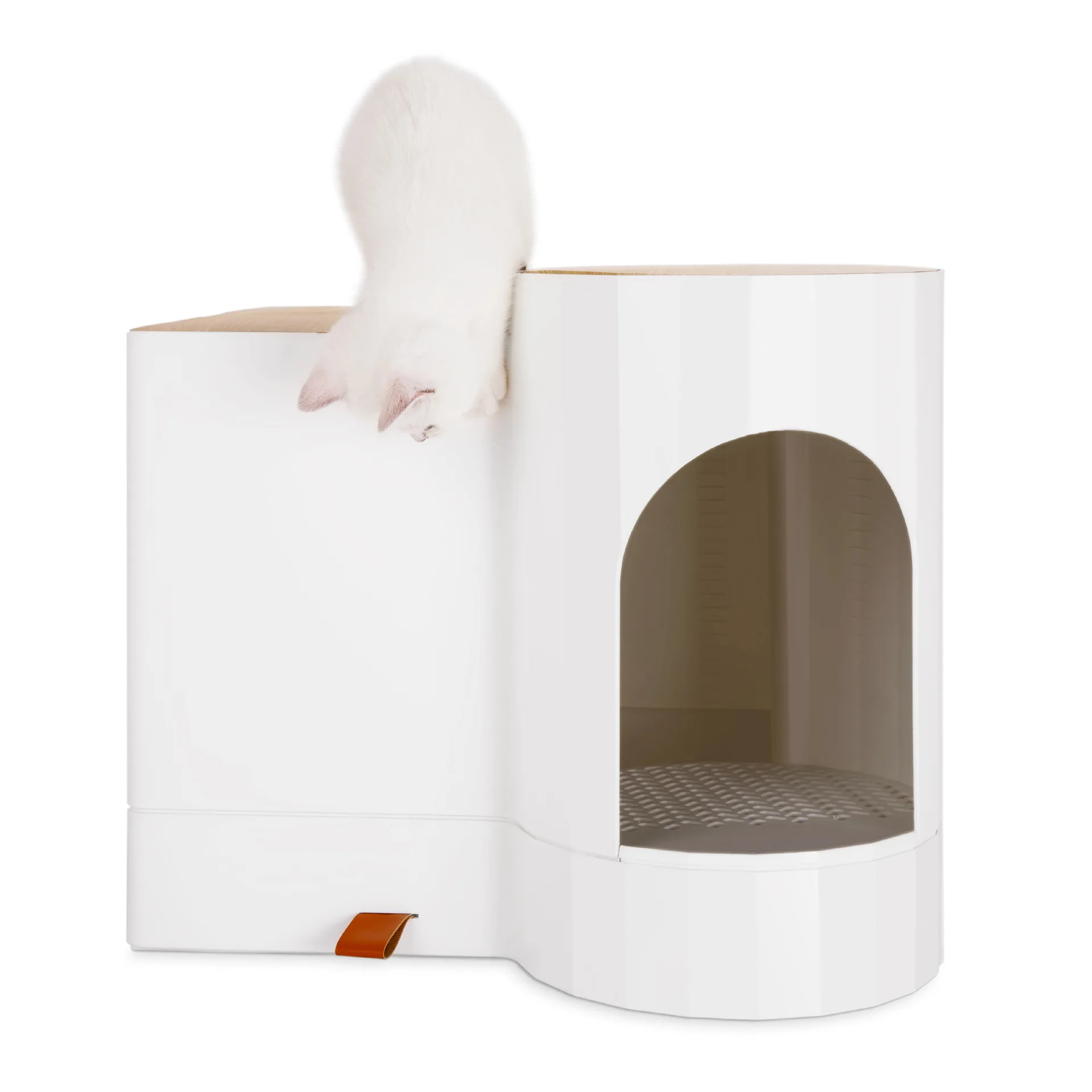 Totally enclosed type fully automatic induction lamp cat toilet modular wood grain cat litter basin pet supplies cat litter box Totally enclosed type fully automatic induction lamp cat toilet modular wood grain cat litter basin pet supplies cat litter box