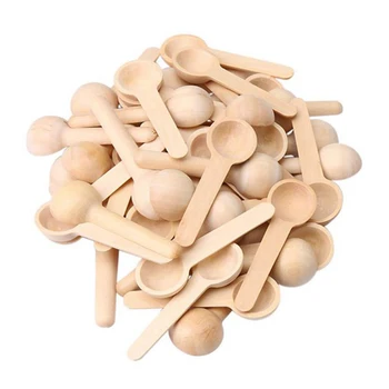 

100Pcs Mini Wooden Home Kitchen Cooking Spoons Tool Salt Seasoning Honey Coffee Spoons