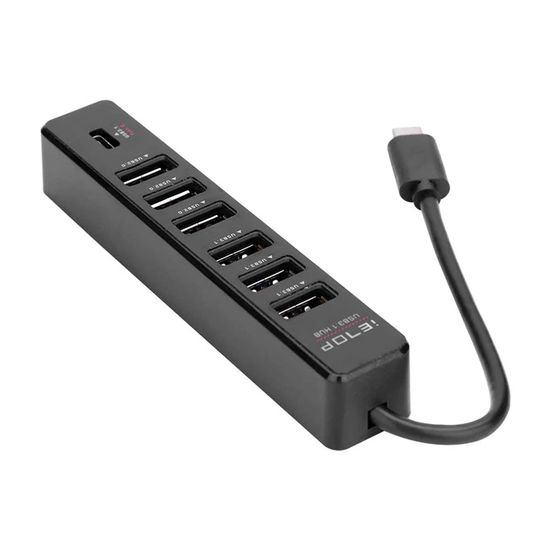 7 портов Type C концентратор Высокоскоростной 5 Гбит/с USB 3 1 2 0 сплиттер для