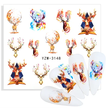 

New Year Nail Art Sticker Christmas Winter Decals Snowflakes Sliders Wraps Manicure Decorations