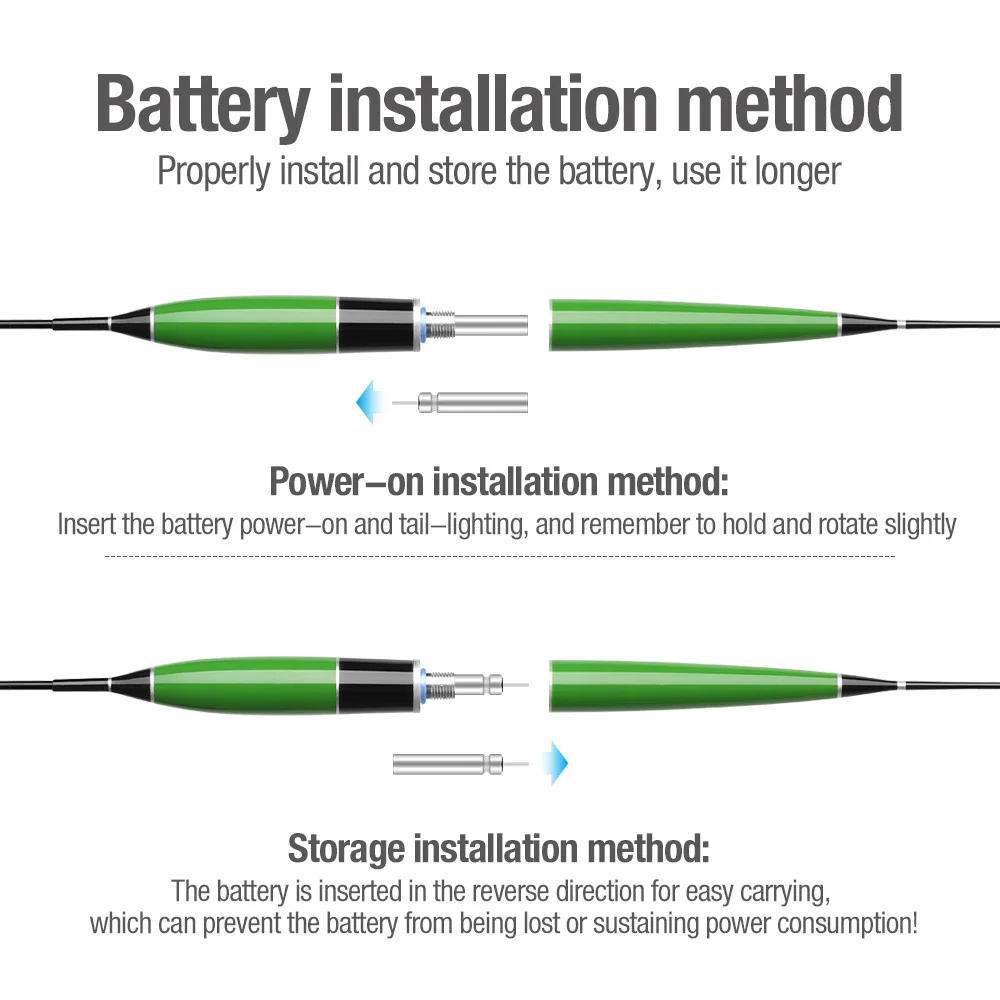 DONQL Smart Fishing Led Light Float Luminous Glowing Float Fish Bite Automatically Remind Electric Fishing Buoy With Batteries (1)