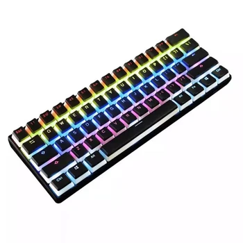 

Keycaps Double Shot Backlit PBT/ABS Pudding Keycap Set with Puller for DIY Cherry MX Mechanical Keyboard, Black & White