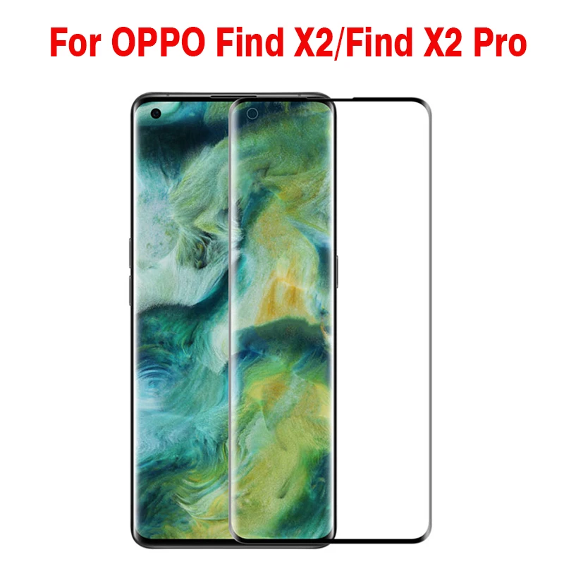 3D изогнутое закаленное стекло для OPPO Find X2 Полное покрытие экрана