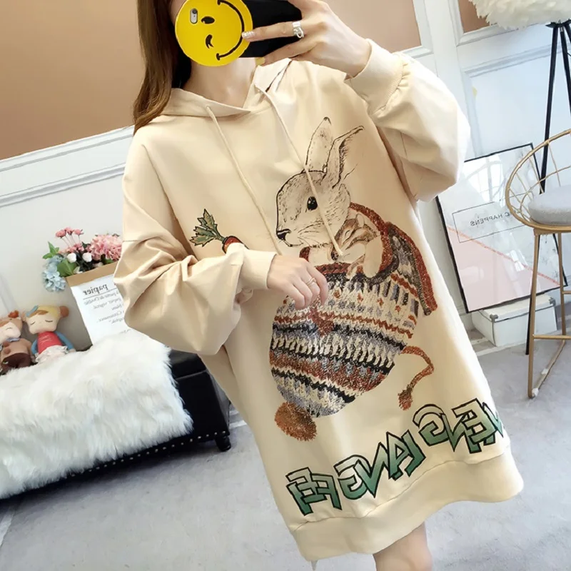 

2019 New Harajuku Women Hoodies Sweatshirt Winter Animal Pattern Long Sleeve Sweatshirts Fashion Female Sweatshirt