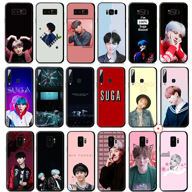 

Suga K Pop Min Yoongi K Pop Soft Silicone Case for Samsung Galaxy A9 A8 A7 A6 Plus 2018 A5 A3 2017 2016 J6 2018 Phone