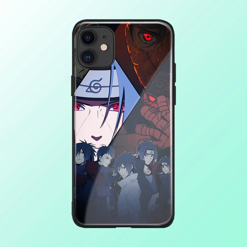 Мягкий силиконовый стеклянный чехол Uchiha Clan Shippuden с аниме для IPhone SE 6s 7 8 Plus X Xr Xs 11 12