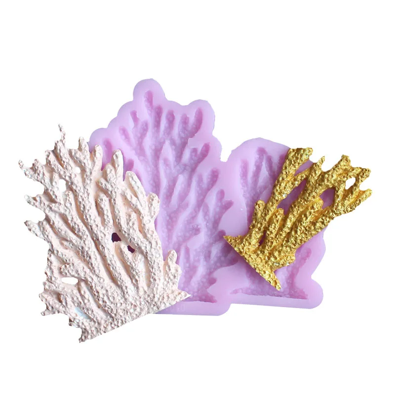 1PCS Coral, seaweed, coral reef Mould Cake Side silicone cake fondant mold cake decorating tools soap mold