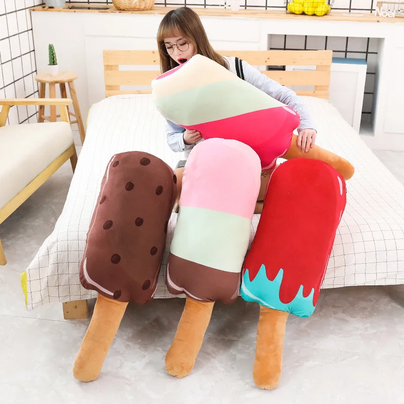 

Funny Plush Toy Soft Creative Ice Cream Popsicle Plush Toy Pillow Appease Cushion Gift for Children XC086