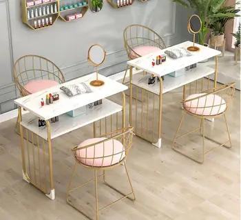 

Manicure table manicure table nail makeup table net red nail table and chair set