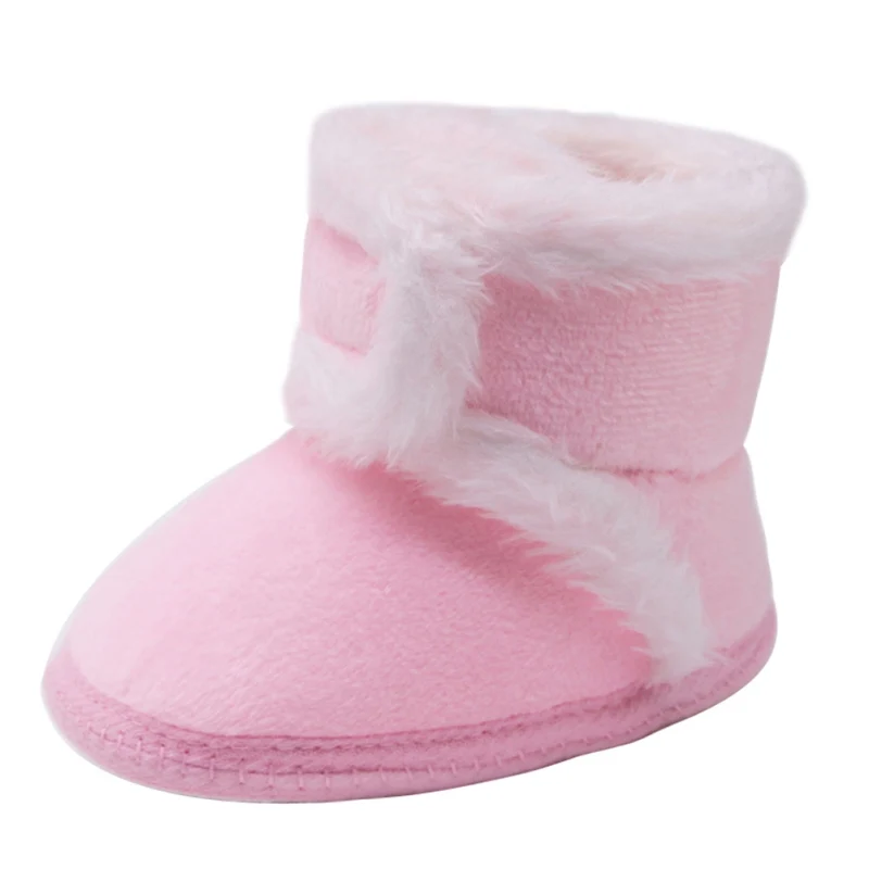 Шерстяной для девочки; зимние ботинки из искусственного флиса с бантом; детская теплая шерстяная обувь на мягкой подошве; Размеры 3-18 м - Цвет: C3